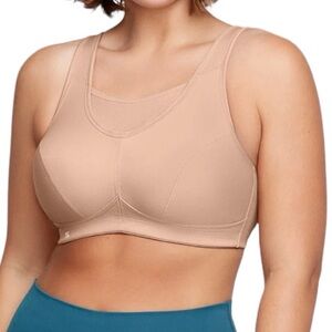 - Glamorise 38J No Bounce Tan Camisole Sports Bra! NEW!